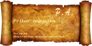 Priher Angyalka névjegykártya